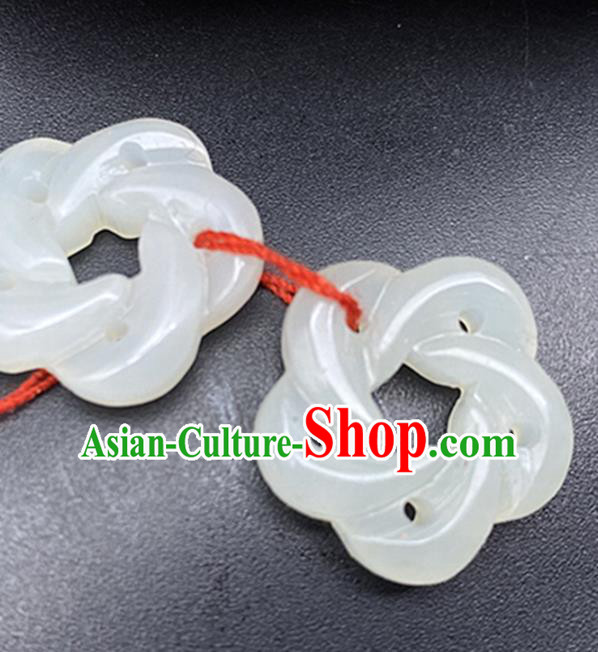 Chinese Ancient Carving Plum White Jade Accessories Hetian Jade Pendant Jade Craft Chinese Ancient Carving Plum White Jade Accessories Hetian Jade Pendant Jade Craft