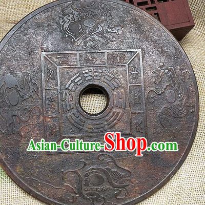 Chinese Jade Handgrip Craft Carving Eight Diagrams Accessories Jade Handiwork Jade Disc