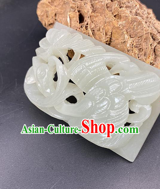 Chinese Ancient Carving Swan Jade Accessories Hetian Jade Pendant White Jade Craft Chinese Ancient Carving Swan Jade Accessories Hetian Jade Pendant White Jade Craft
