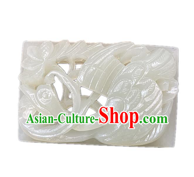 Chinese Ancient Carving Swan Jade Accessories Hetian Jade Pendant White Jade Craft Chinese Ancient Carving Swan Jade Accessories Hetian Jade Pendant White Jade Craft