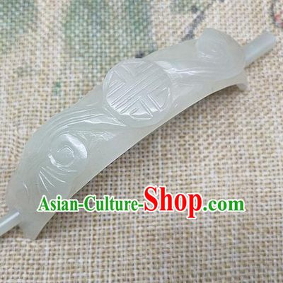 Chinese Ancient Swordsman Jade Headwear Hanfu Hair Accessories Jade Hairdo Crown Hairpin