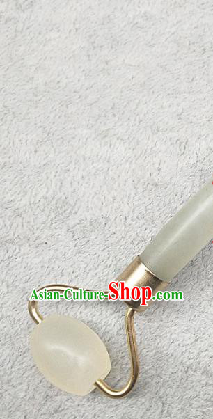 Chinese Ancient Hanfu Jade Face Massager Hetian Jade Jewelry Wheel Accessories Chinese Ancient Hanfu Jade Face Massager Hetian Jade Jewelry Wheel Accessories