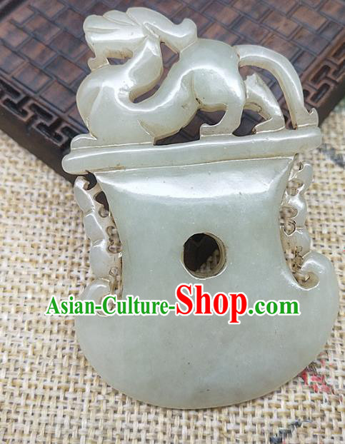 Chinese Handmade Retro Jade Dragon Label Craft Jade Necklace Accessories Carving Handgrip Pendant Chinese Handmade Retro Jade Dragon Label Craft Jade Necklace Accessories Carving Handgrip Pendant