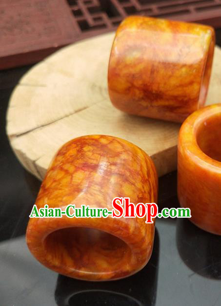 Chinese Ancient Hanfu Yellow Jade Ring Hetian Jade Jewelry Accessories Chinese Ancient Hanfu Yellow Jade Ring Hetian Jade Jewelry Accessories