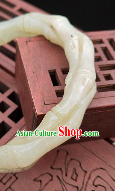 Chinese Ancient Hanfu Jade Bangle Hetian Jade Jewelry Carving Bamboo Bracelet Accessories Chinese Ancient Hanfu Jade Bangle Hetian Jade Jewelry Carving Bamboo Bracelet Accessories