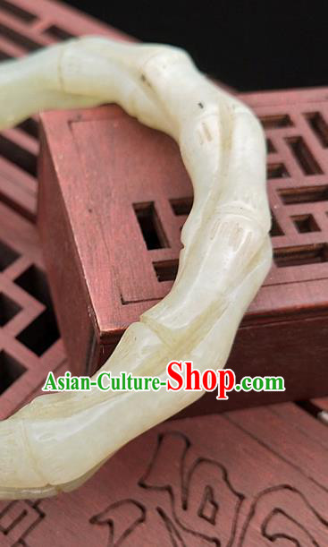 Chinese Ancient Hanfu Jade Bangle Hetian Jade Jewelry Carving Bamboo Bracelet Accessories Chinese Ancient Hanfu Jade Bangle Hetian Jade Jewelry Carving Bamboo Bracelet Accessories