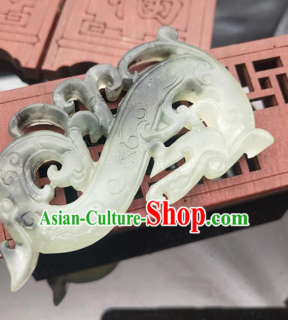 Chinese Handmade Ink Jade Accessories Handgrip Craft Jade Jewelry Carving Dragon Jade Pendant Chinese Handmade Ink Jade Accessories Handgrip Craft Jade Jewelry Carving Dragon Jade Pendant