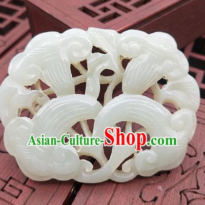 Chinese Handmade Jade Necklace Accessories Handgrip Craft Jade Jewelry White Jade Pendant