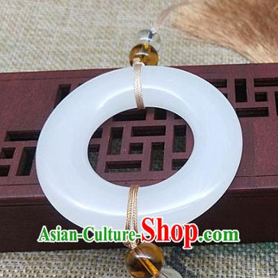 Chinese Ancient Hanfu White Jade Waist Accessories Men Jade Jewelry Pendant