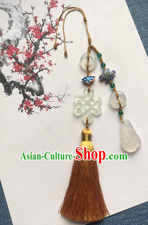 Chinese Ancient Hanfu Golden Tassel Brooch Pendant Jade Knot Jewelry Accessories Cloisonne Lappet Chinese Ancient Hanfu Golden Tassel Brooch Pendant Jade Knot Jewelry Accessories Cloisonne Lappet