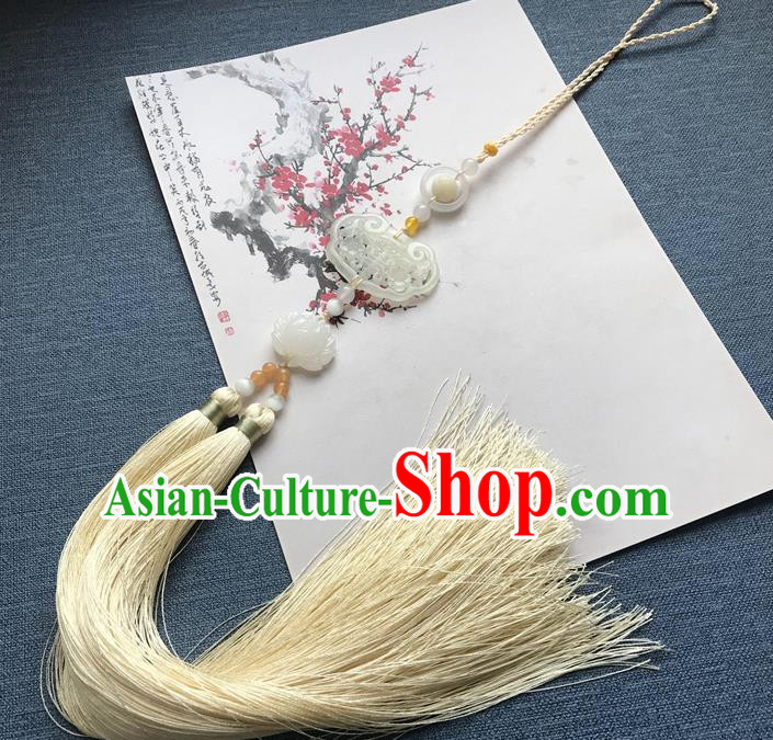 Chinese Ancient Hanfu Carving Lotus Tassel Brooch Pendant Jade Jewelry Accessories Lappet Chinese Ancient Hanfu Carving Lotus Tassel Brooch Pendant Jade Jewelry Accessories Lappet