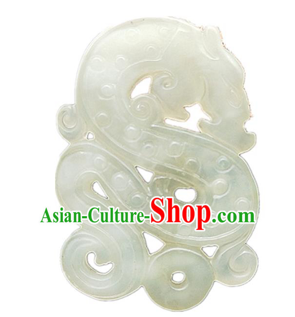 Chinese Ancient Jade Necklace Accessories Jade Label Craft Carving Dragon Hsiuyen Jade Pendant Chinese Ancient Jade Necklace Accessories Jade Label Craft Carving Dragon Hsiuyen Jade Pendant