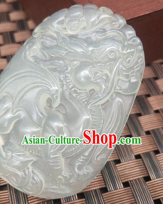 Chinese Handmade Jade Necklace Pendant Hsiuyen Jade Label Carving Kylin Jade Accessories Craft Chinese Handmade Jade Necklace Pendant Hsiuyen Jade Label Carving Kylin Jade Accessories Craft