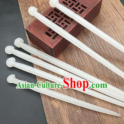 Chinese Ancient White Jade Hanfu Hair Accessories Jade Hairpin Hair Clip Headwear