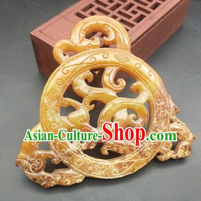 Chinese Carving Jade Dragon Necklace Accessories Handgrip Craft Handmade Jade Jewelry Jade Waist Pendant