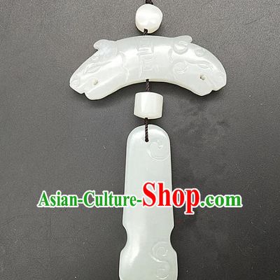 Chinese Handmade Jade Waist Accessories Handgrip Craft Handmade Jade Jewelry Carving Jade Pendant