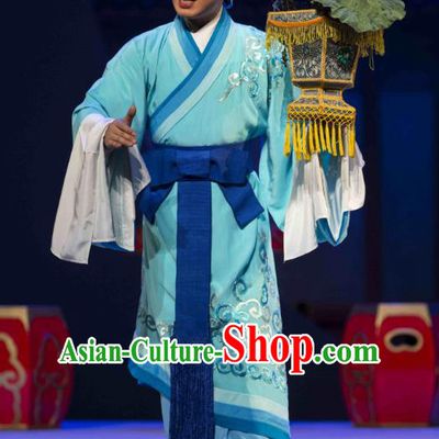 Chinese Peking Opera Sheng Young Male Costumes Double Pearl Phoenix Scholar Wen Bizheng Apparel Garment and Hat