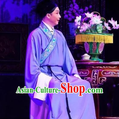 Chinese Peking Opera Xiaosheng Garment Costumes Double Pearl Phoenix Scholar Young Male Wen Bizheng Apparel and Hat