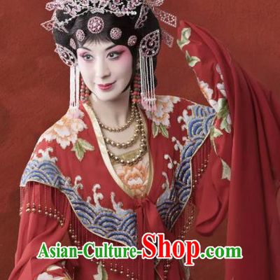 Chinese Peking Opera Hua Tan Garment Costumes the Royal Consort of Tang Female Dan Apparel Dress and Headpieces
