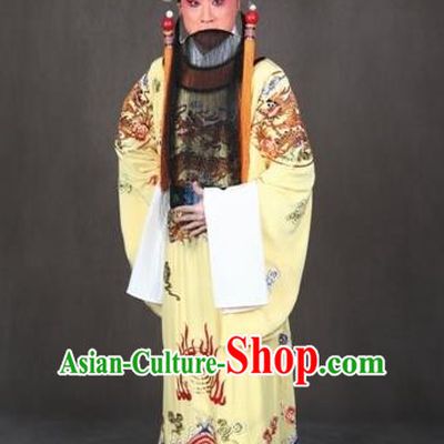Chinese Peking Opera Old Male the Royal Consort of Tang Costumes Emperor Xuanzong Apparel Garment and Headwear