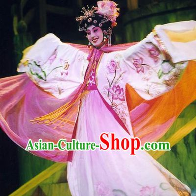 Chinese Peking Opera Hua Tan Lady Yang Dress Costumes the Royal Consort of Tang Apparel Diva Garment and Headwear