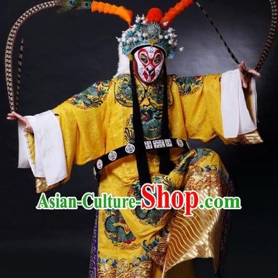 Chinese Peking Opera Garment Takefu A Monkey King Costumes Wusheng Martial Male Sun Wukong Apparel Embroidered Robe and Headwear