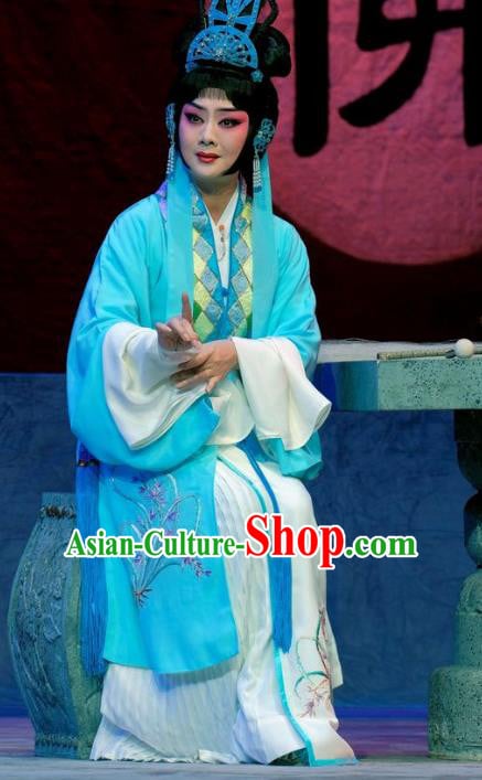 Chinese Cantonese Opera Dress Costumes Princess Chang Ping Apparel Taoist Nun Garment and Headdress Chinese Cantonese Opera Dress Costumes Princess Chang Ping Apparel Taoist Nun Garment and Headdress
