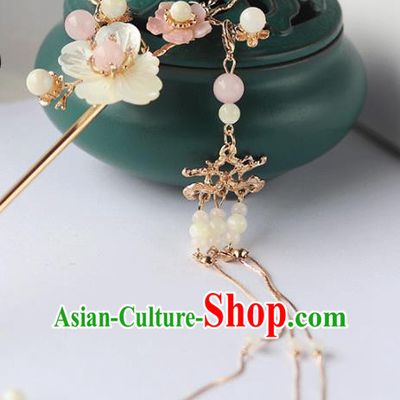 Chinese Ancient Hanfu Tassel Shell Plum Hair Clip Hair Accessories Women Headwear Hairpin