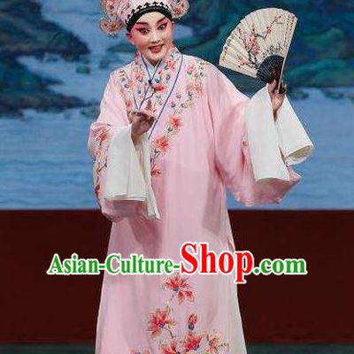 Chinese Beijing Opera Xiaosheng Garment Butterfly Fairy Tale Apparels Costumes Young Men Niche Pink Robe and Hat
