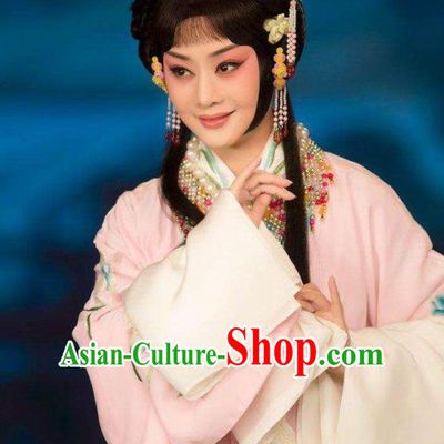 Chinese Traditional Peking Opera Diva Pink Dress Garment Apparel Butterfly Fairy Tale Hua Tan Zhu Yingtai Costumes and Headwear