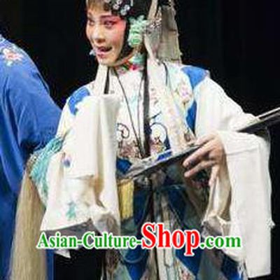 Chinese Traditional Kun Opera Taoist Nun Diva Costumes Peking Opera Jade Hairpin Apparel Hua Tan Garment and Headwear