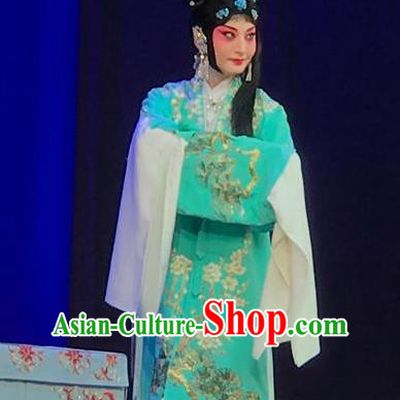 Chinese Traditional Peking Opera Female Role Garment Apparel Butterfly Fairy Tale Hua Tan Zhu Yingtai Dress Costumes and Headpieces
