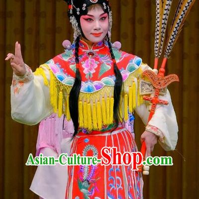 Chinese Peking Opera Young Female Garment Costumes Traditional Lv Bu and Diao Chan Apparels Hua Tan Dress and Headwear
