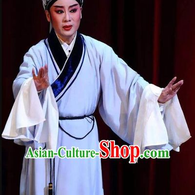 Chinese Beijing Opera Scholar Garment Kun Opera Jade Hairpin Apparels Young Male Pan Bizheng Costumes and Hat