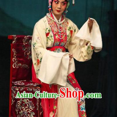 Chinese Traditional Peking Opera Dress Garment Apparel Butterfly Fairy Tale Hua Tan Zhu Yingtai Female Role Costumes and Headpieces