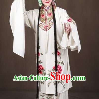 Traditional Chinese Henan Opera Legend of the White Snake Bai Suzhen Cape Costumes Peking Opera Hua Tan Apparel Garment and Headdress