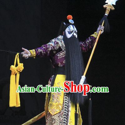 Chinese Beijing Opera Wusheng Costumes Garment Peking Opera Farewell My Concubine Martial Role Chu King Apparels and Headwear