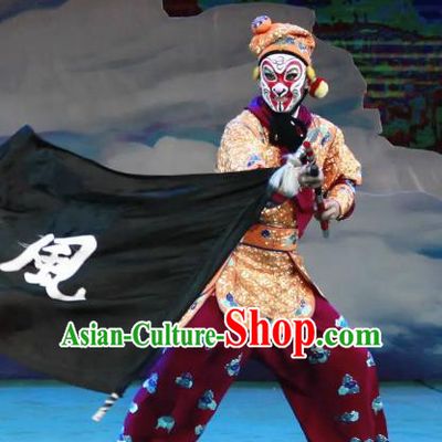 Chinese Peking Opera Monkey King Havoc In Heaven Martial Men Apparels Costumes Sun Wukong Wusheng Garment and Headwear