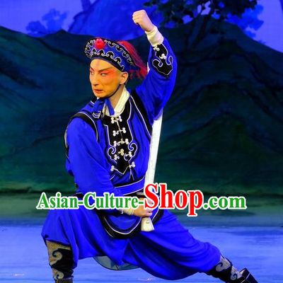 Chinese Peking Opera Wusheng Apparels Yangmen Female General Costumes Martial Soldier Garment and Hat Complete Set