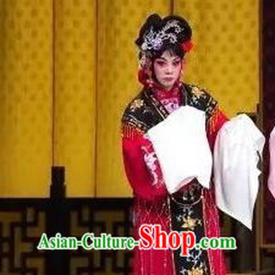 Chinese Traditional Peking Opera Female Xiaodan Apparels Costumes Matchmaker Garment Servant Girl Red Dress and Headdress