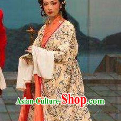 Chinese Beijing Opera Young Lady Hanfu Dress Costumes Cao Cao And Yang Xiu Peking Opera Noble Concubine Garment and Hair Accessories