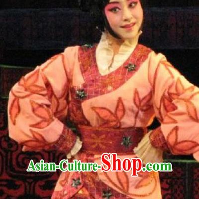Chinese Beijing Opera Young Lady Hanfu Dress Apparels Costumes Zeng Houyi Peking Opera Court Maid Xiao Dan Garment and Hair Accessories