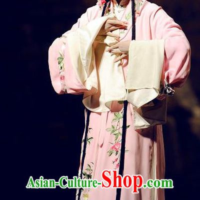 Chinese Kun Opera The Peach Blossom Fan Pink Dress Apparels Peking Opera Hua Tan Garment Costumes and Headdress