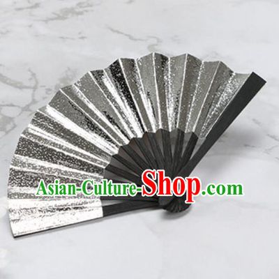 Chinese Traditional Little Argent Paper Fans Handmade Accordion Classical Dance Folding Fan