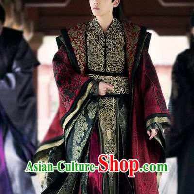 Chinese Ancient Drama Joy of Life Emperor of Northern Qi Replica Costume and Headpiece Complete Set
