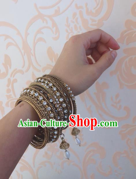 Indian Traditional Wedding Crystal Bracelet Asian India Bride Jewelry Accessories for Women Indian Traditional Wedding Crystal Bracelet Asian India Bride Jewelry Accessories for Women