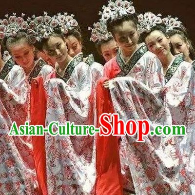 Chinese Traditional Dance Yun Wen Clouds Han Dynasty Dress Classical Dance Stage Performance Costume for Women