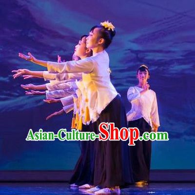 Chinese Traditional Folk Dance Liu Yue Mo Li Outfits Classical Dance Stage Performance Costume for Women