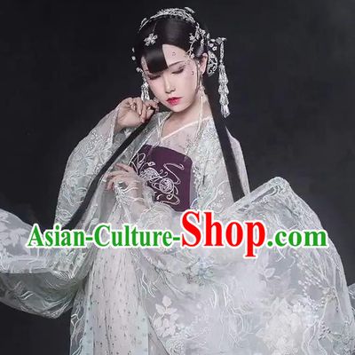 Chinese Dance National Treasure White Hanfu Dress Traditional Classical Dance Stage Performance Costume for Women