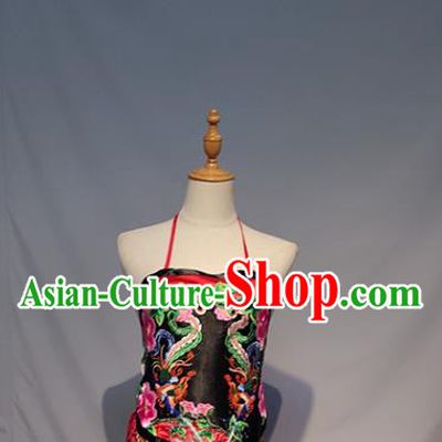 Chinese A Glimpse of the Beauty Folk Dance Outfits Traditional Fan Dance Stage Performance Costume for Women